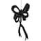 Set of 4 Black Glitter Bowtie Christmas Ornaments 6"